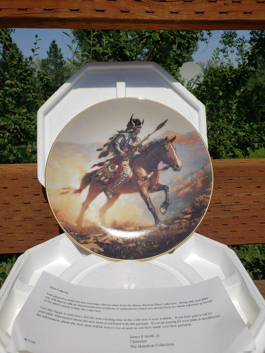 Hamilton Collection- Mystic Warrior Series- Spirit Of The Plains Plate