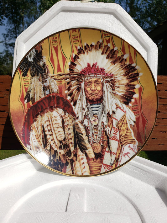 Franklin Mint- American Indian Heritage-1996 Chief of the Pigeon Blackfoot Plate