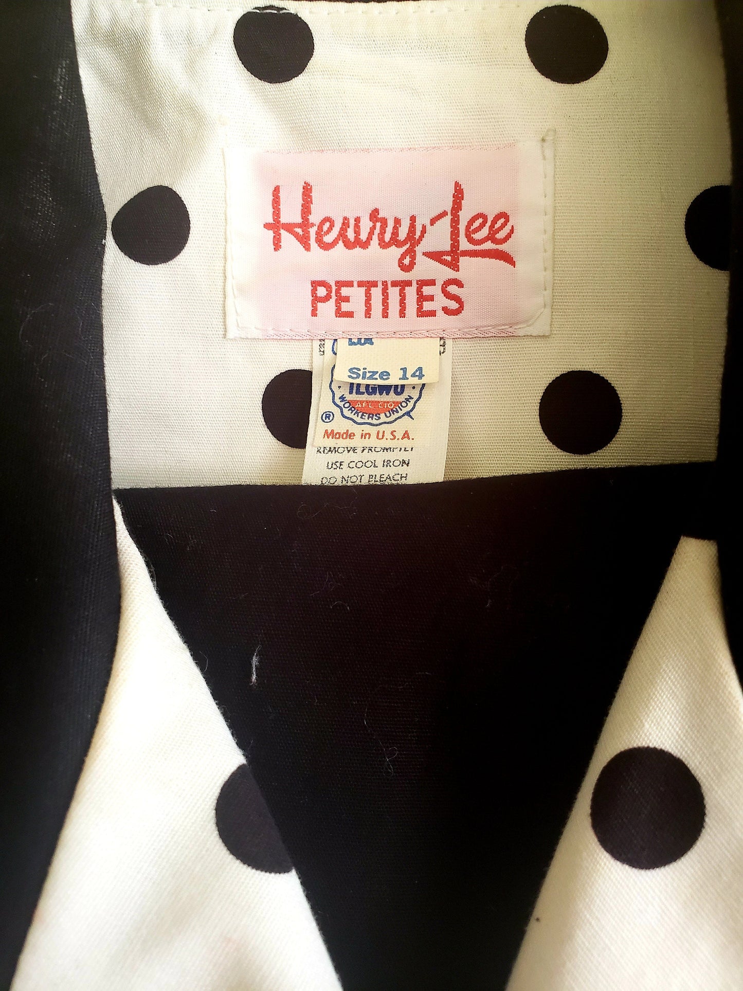 Vintage Henry-Lee Petites Polka Dot Blouse and Skirt Size 14
