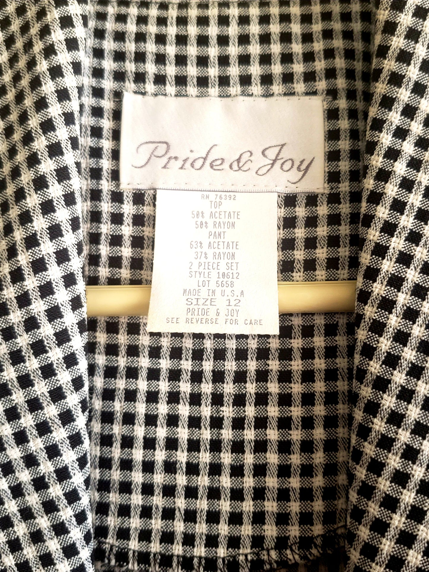 Vintage Houndstooth Print Blouse by Pride &amp; Joy, Size 12