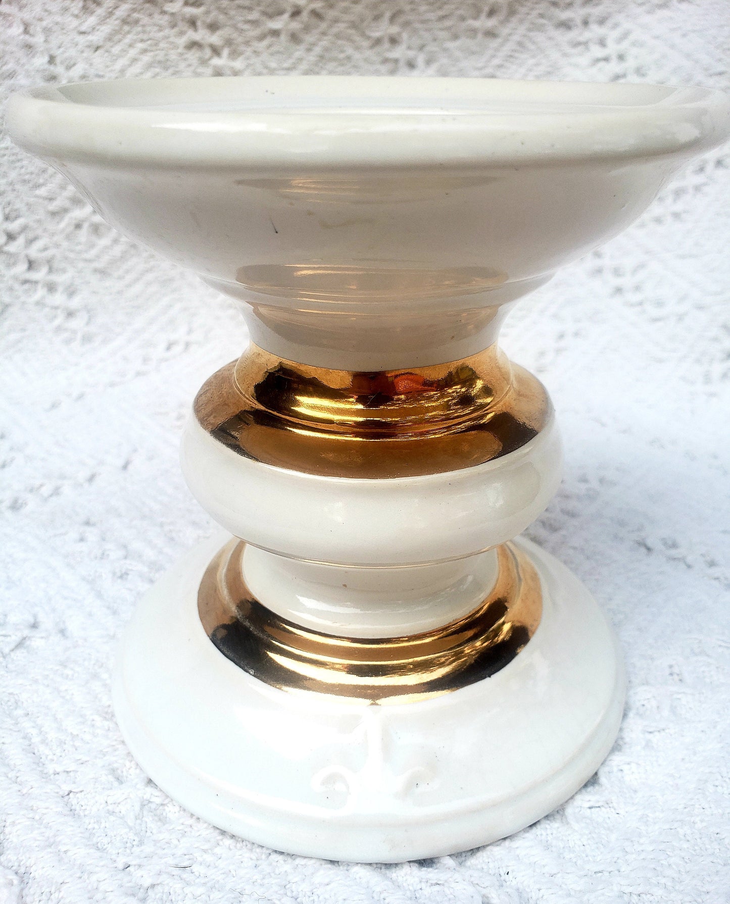 Vintage Porcelain Pillar Candle Holder