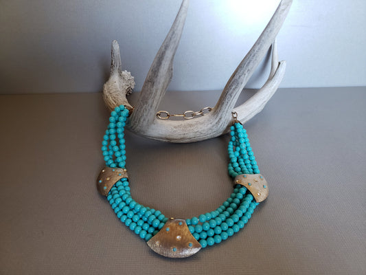 Vintage Turquoise Beaded Necklace