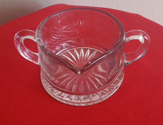 Double Sided Glass Creamer with Sunburst Pattern