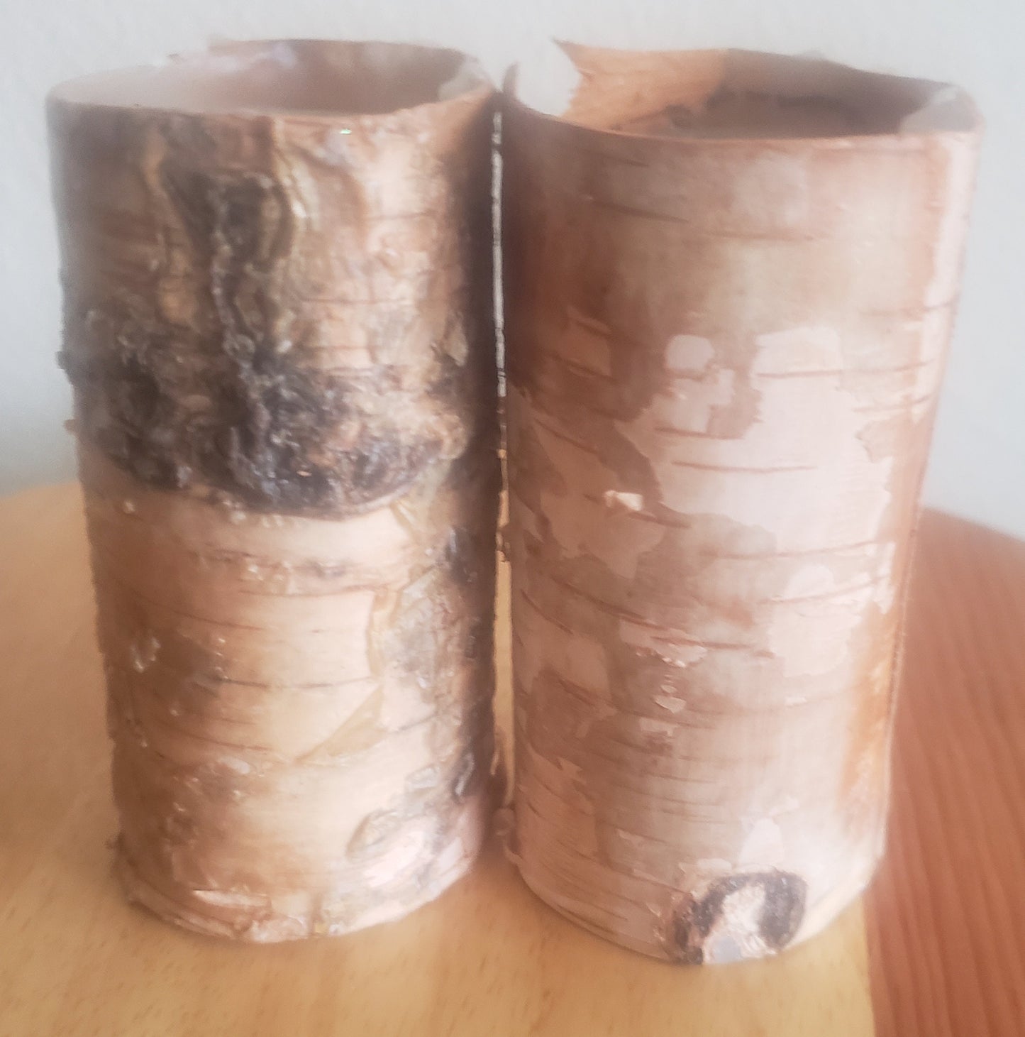 Vintage Birch Bark Candles-Set of 2