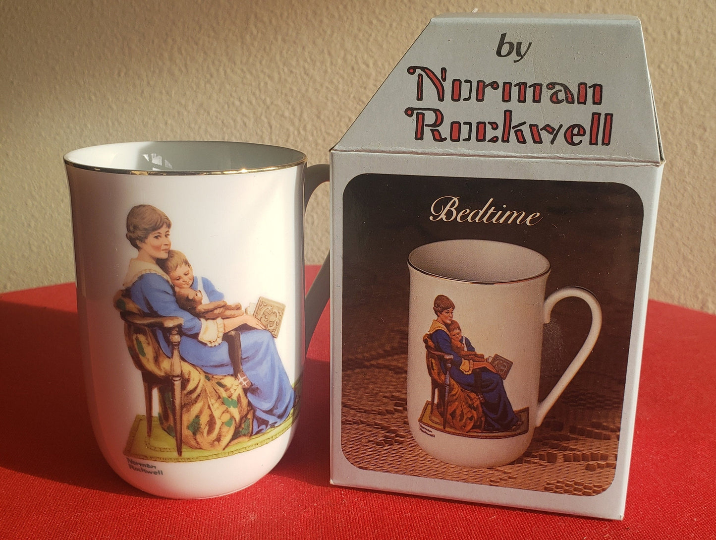1983 Norman Rockwell Museum "Bedtime" Collectible Porcelain Mug