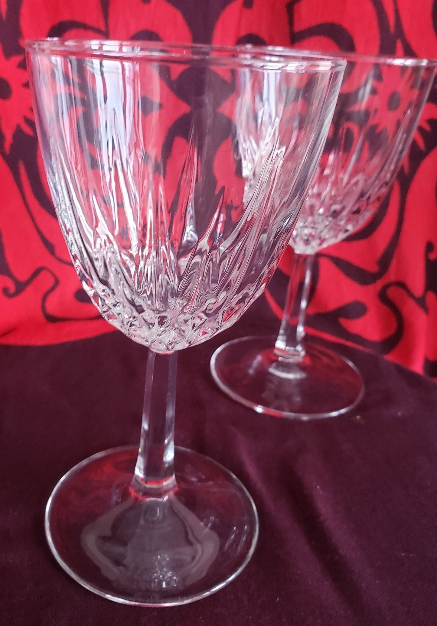 Vintage Pair of Cristal D'Arques-Durand Wine Glasses