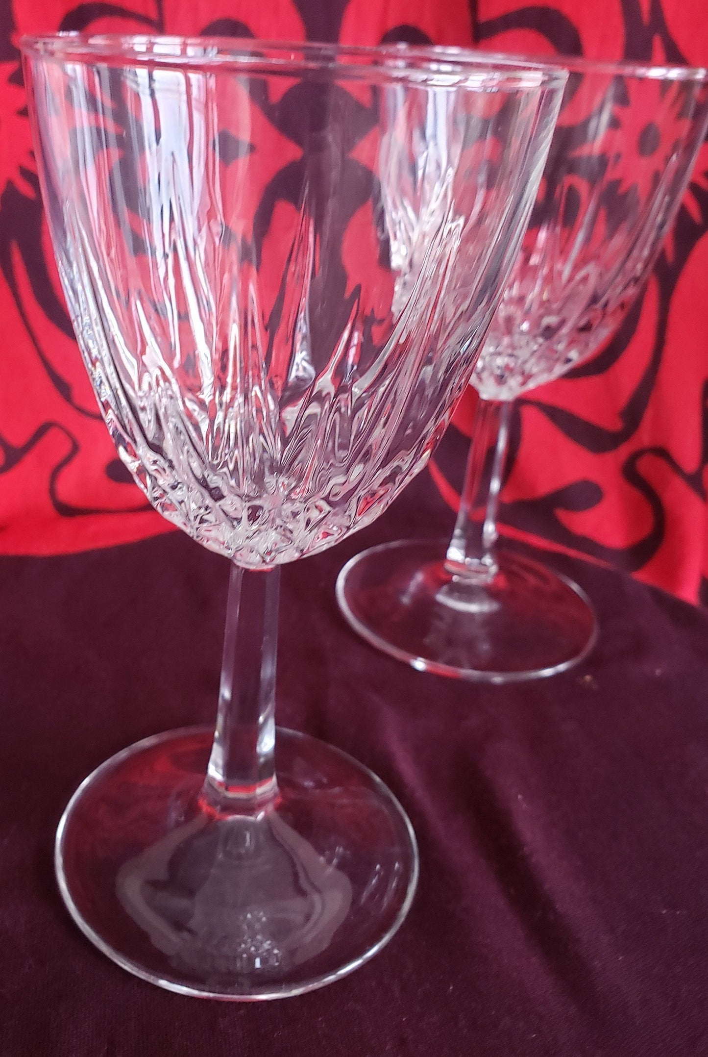 Vintage Pair of Cristal D'Arques-Durand Wine Glasses