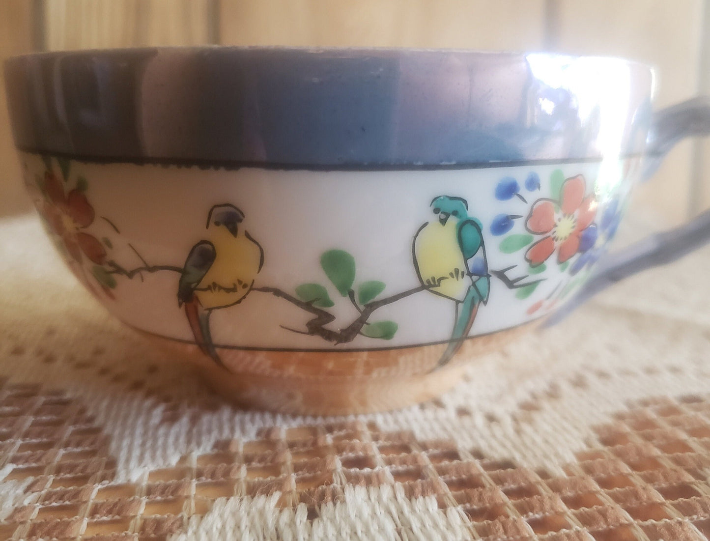 Vintage Hand Painted Lusterware Tea Cup