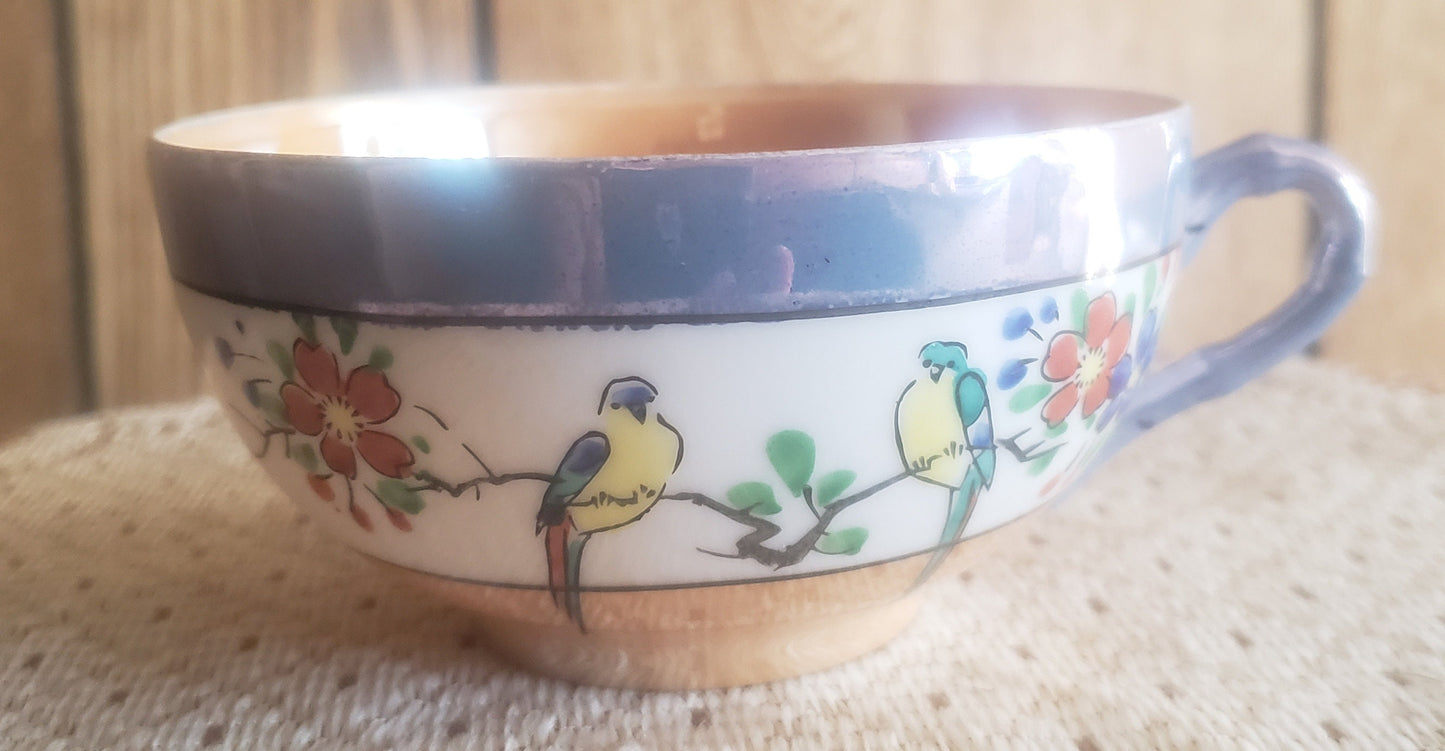 Vintage Hand Painted Lusterware Tea Cup