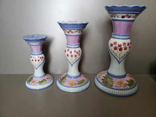 Capriware Hand Painted Candle Holder Set