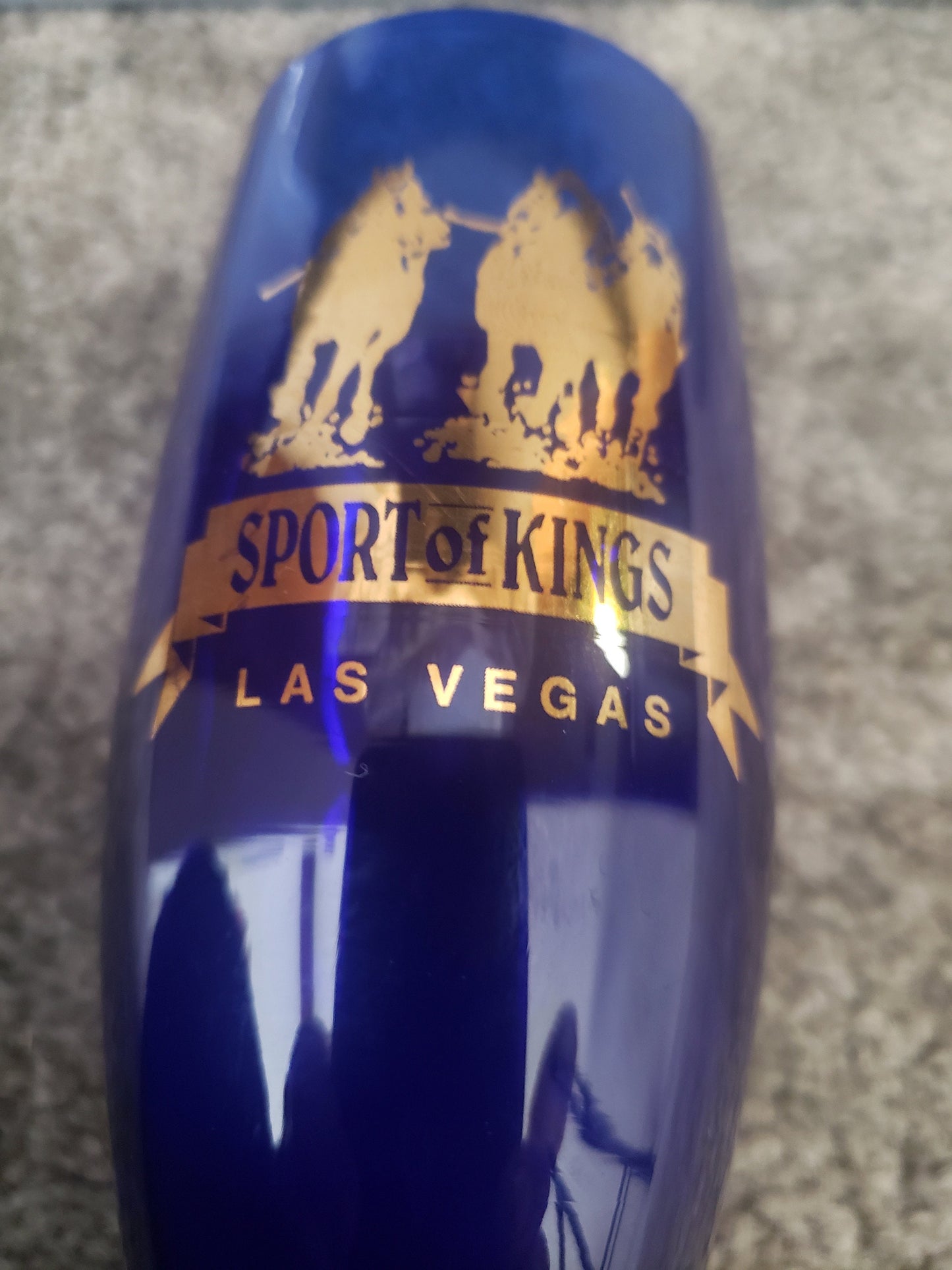 Vintage Sport of Kings Cobalt Blue Trumpet Champagne Flute (Prototype)