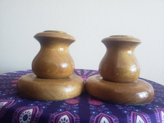 Vintage Hand Crafted Candlestick Holders - Set of 2