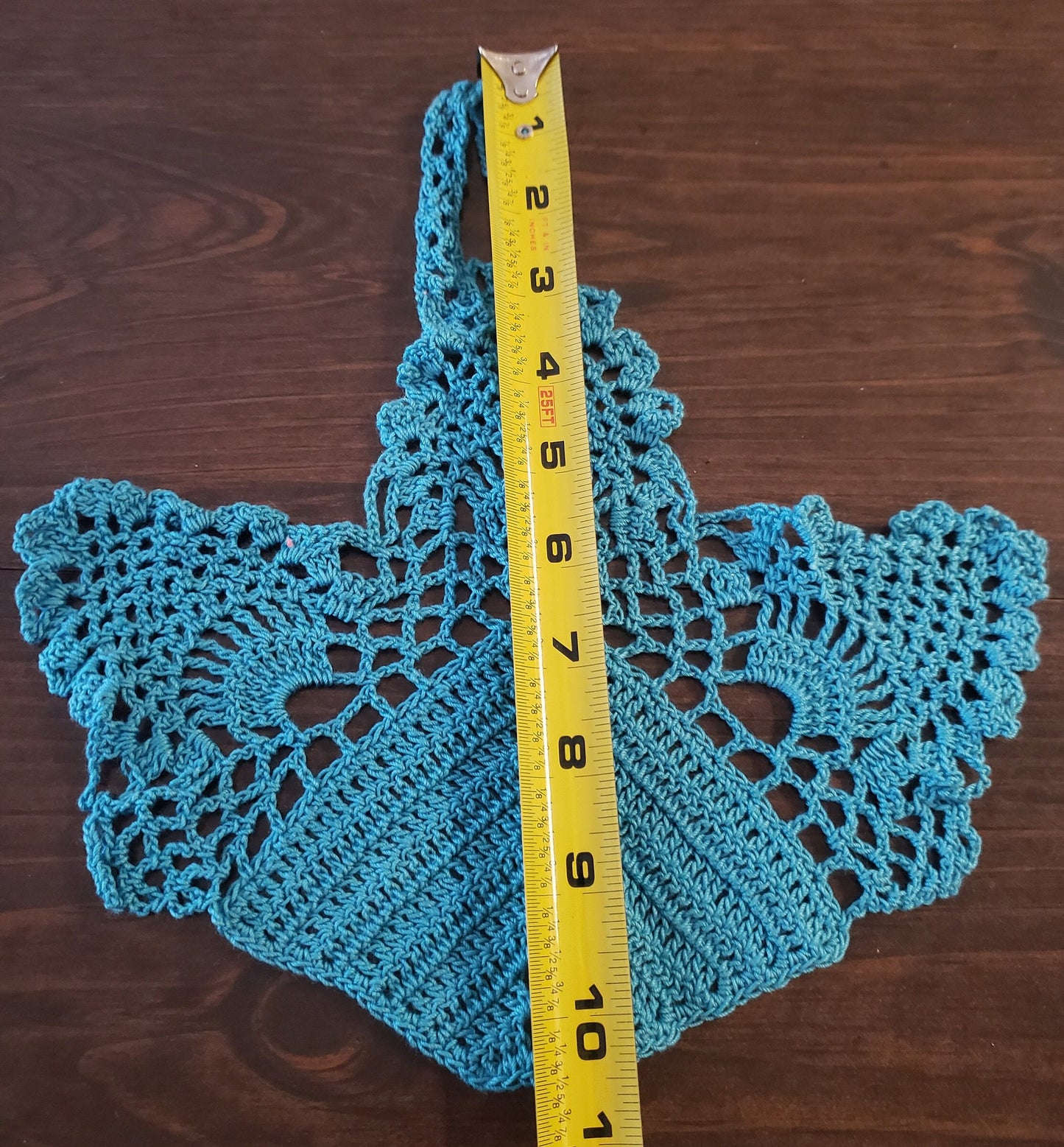 Vintage Crochet Turquoise 10" x 10"