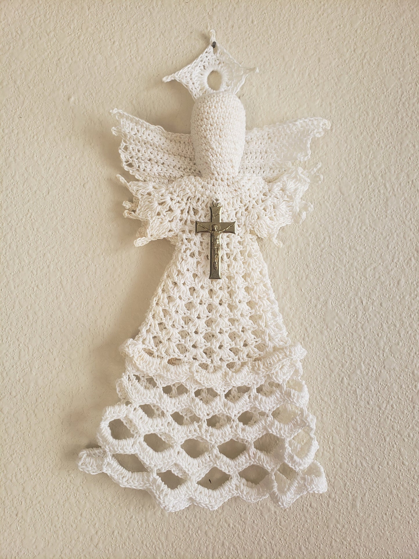 Handmade Vintage Crochet Angel Tree Topper