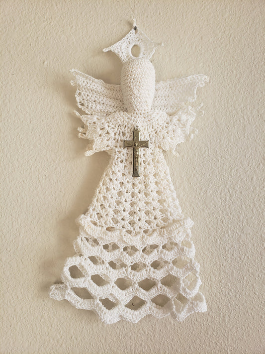Handmade Vintage Crochet Angel Tree Topper