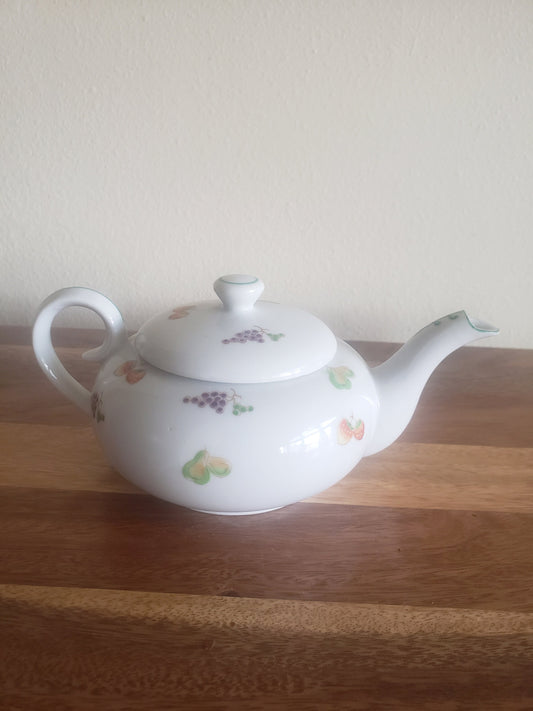 Vintage Fruit Motif Porcelain Teapot