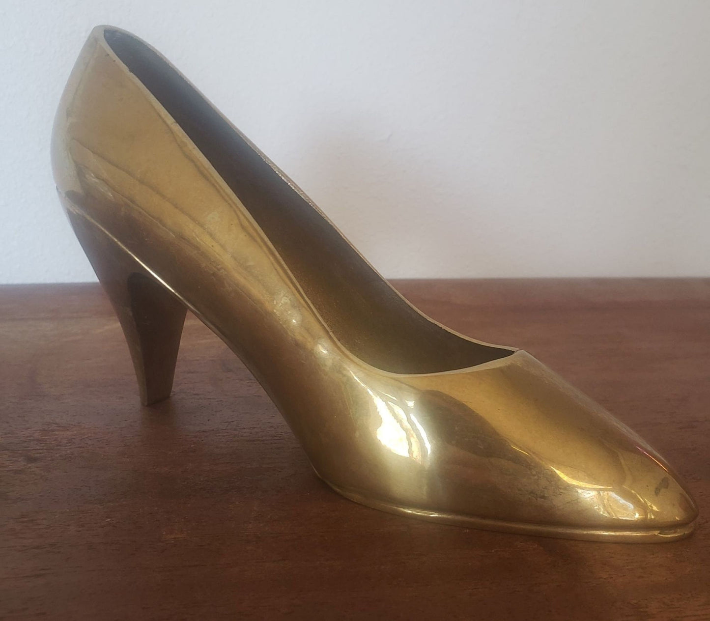 Vintage Brass Shoe Figurine - Unique High Heel Design