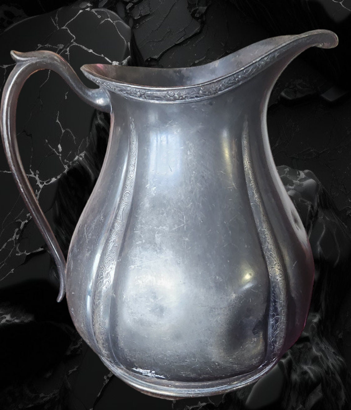 Charming Silver-Plated Potbelly Beverage Pitcher