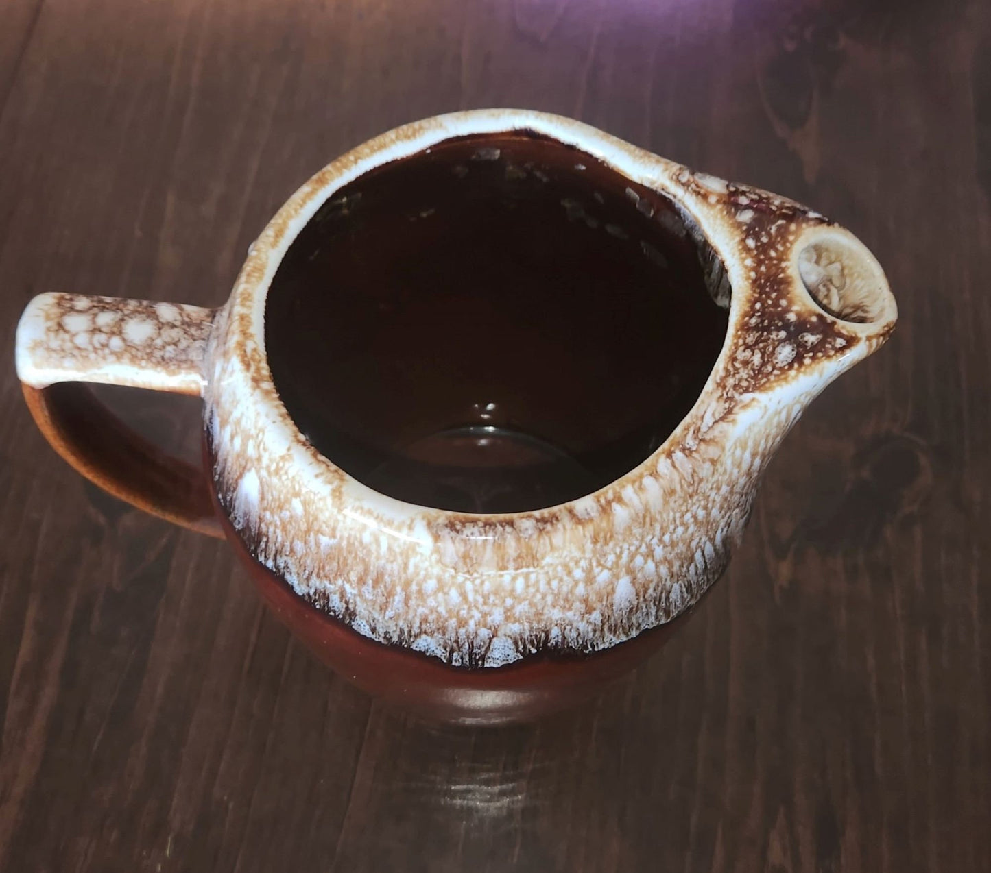 Stunning Brown Drip Glaze Water Pitcher by McCoy Pottery