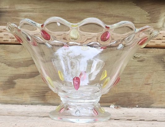 Vintage Indiana Glass Teardrop Pattern Fruit Bowl