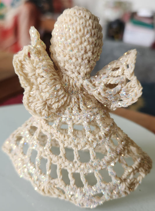 Vintage Handmade Crochet Angel Ornament